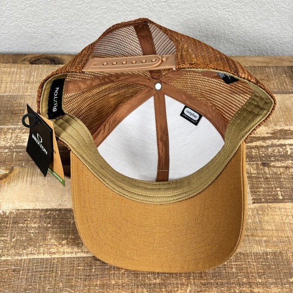 NEW Brixton Parsons X MP Mesh Trucker Hat Cap Brown Snapback OS Adjustable - Picture 5 of 7